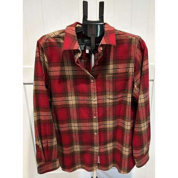 PENDELTON 100% Virgin Wool Lady’s Red/Beige Size Large Shirt. Quality. Classic - Picture 1 of 14